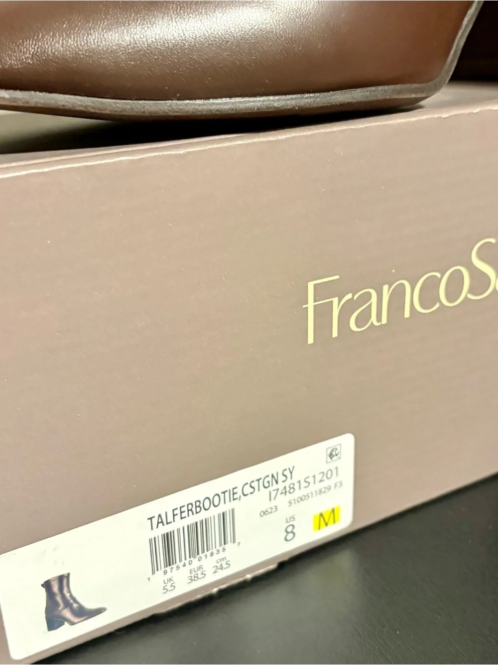 Franco Sarto Brown Leather Ankle Booties